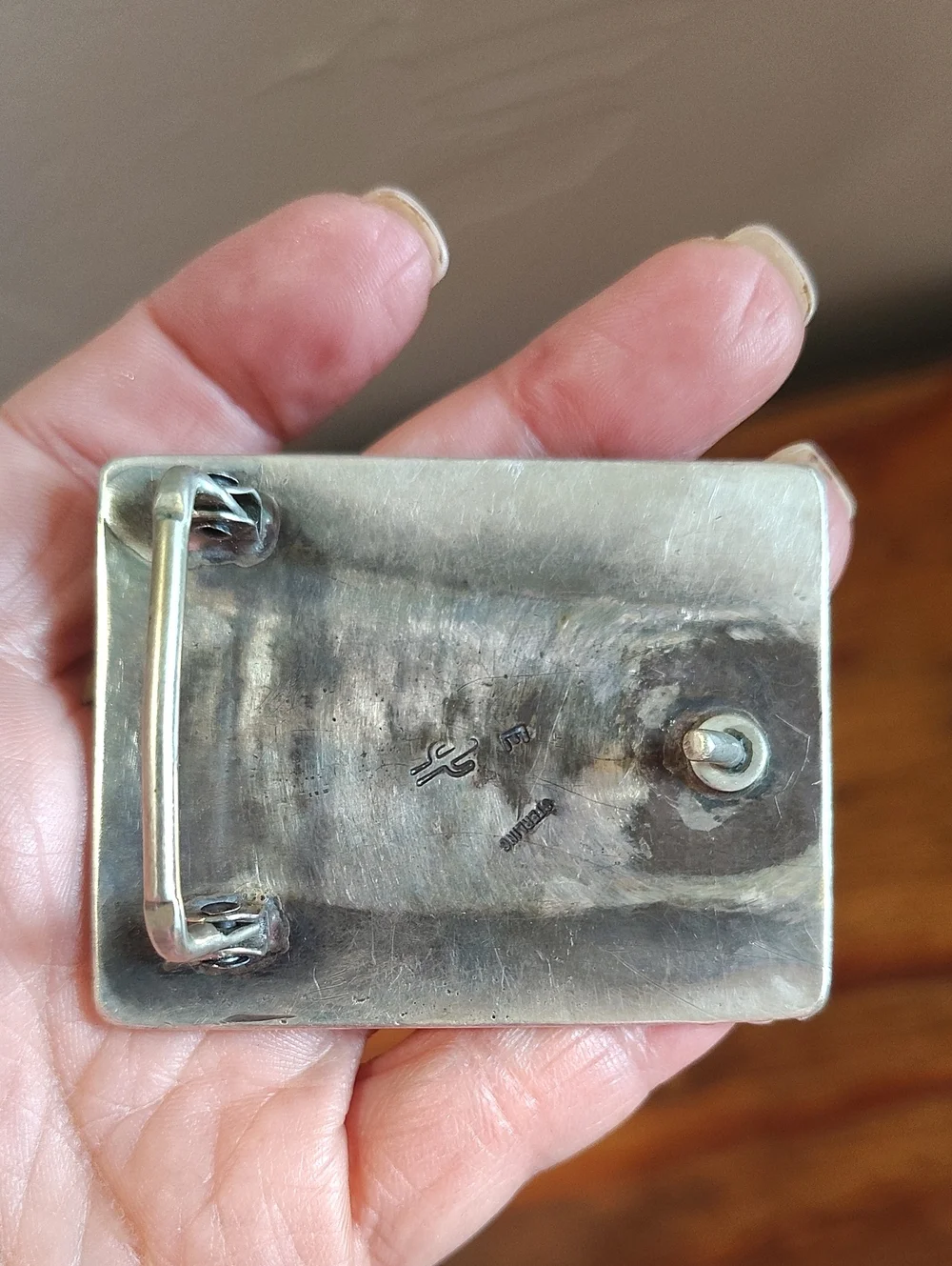 Vintage Western Boho Headdress Belt Buckle By James Shay Silversmith Sterling
